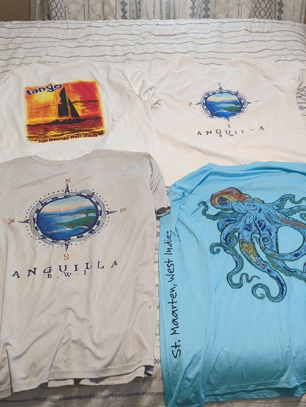 Men's XL Set Of Four Rash Guard Sun Protection Shirts